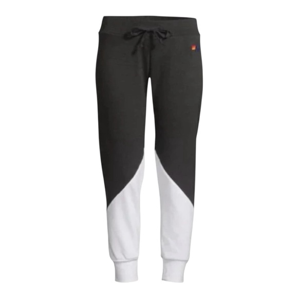 Aviator Nation Glider Black & White Color Block Joggers Women’s Medium - Picture 3 of 16